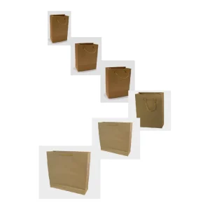 Χάρτινη Τσάντα Συσκευασίας Kraft Με Κορδόνι Ανακυκλωμένο Χαρτί Καφέ